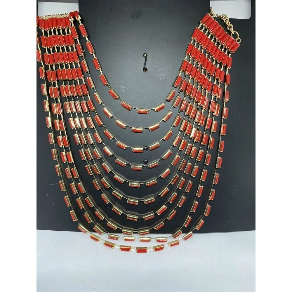 Thalia Sodi Gold-Tone Baguette Multi-Row Necklace MSRP $44.50 CP427